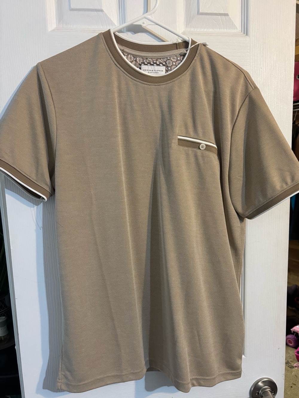 Men's Short Sleeve Pocket Tee in Taupe by Benni & Rowe